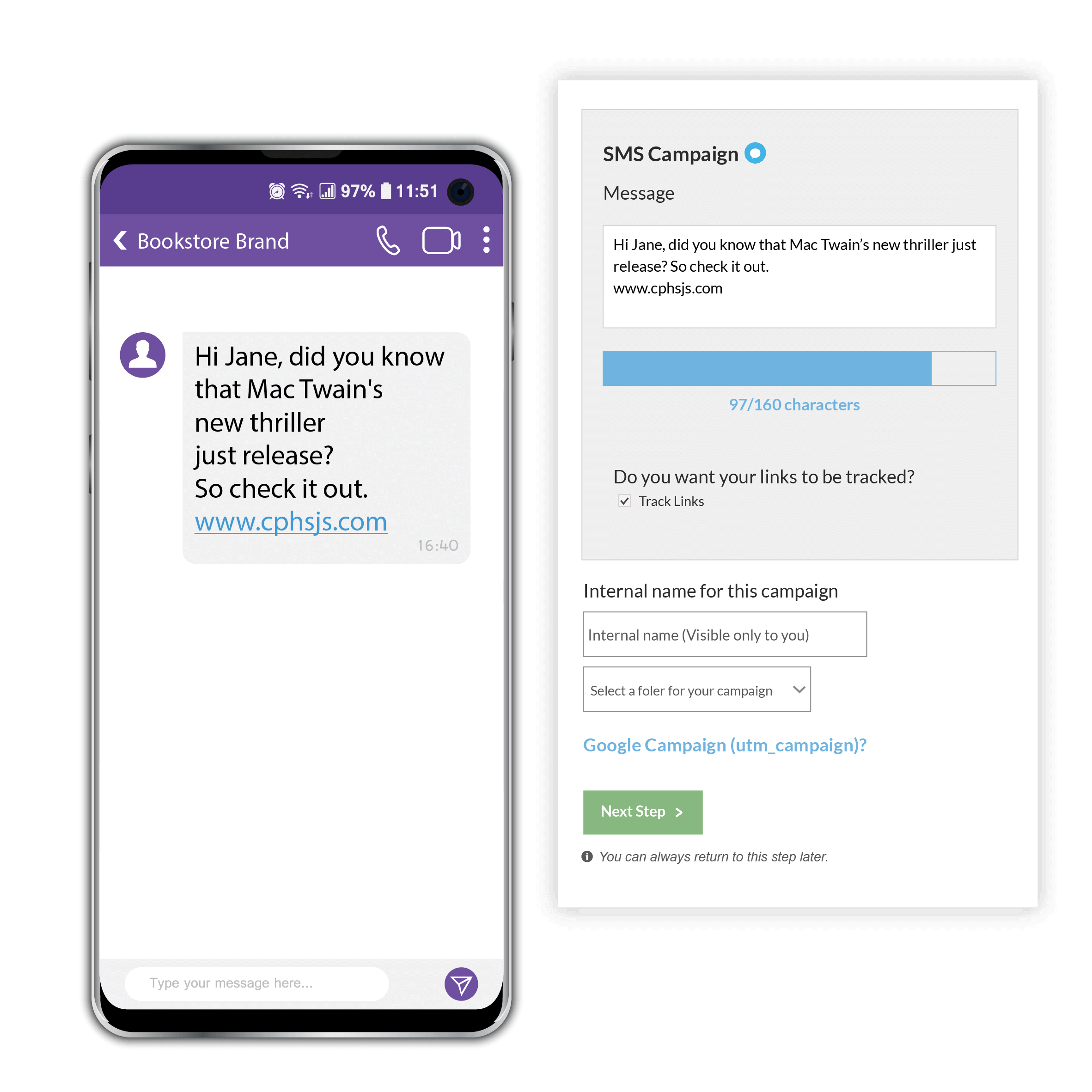 SMS campaign dashboard